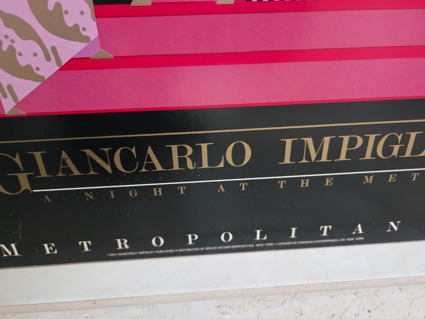 1984 GIANCARLO IMPIGLIA The Met Opera Poster On Board 25" × 30"