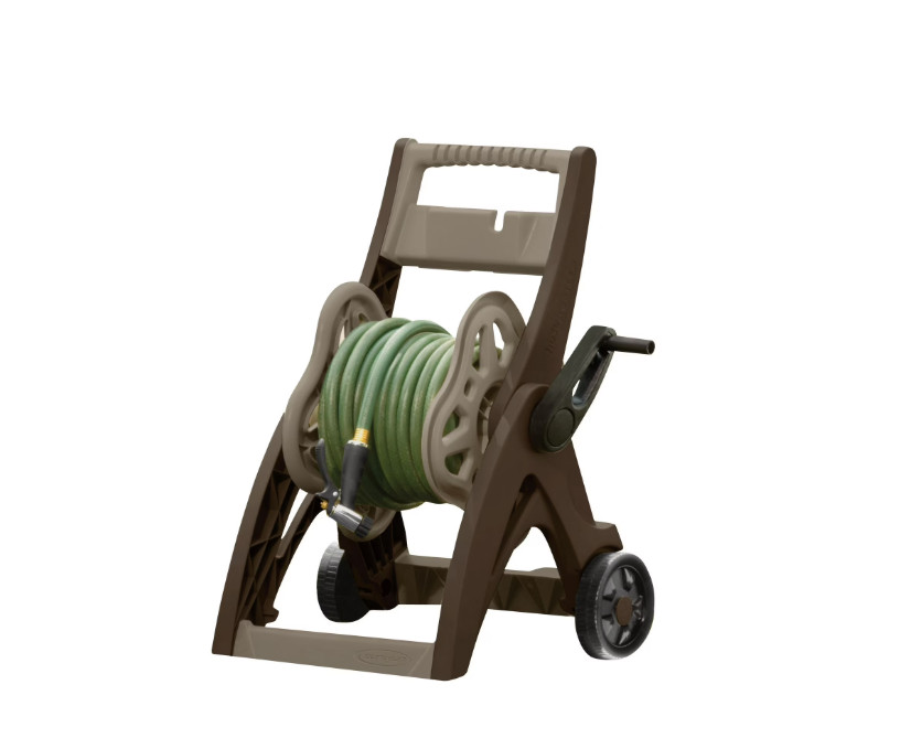 175 ft. Hosemobile Hose Reel Cart, Leader hose included, Gray and Taupe