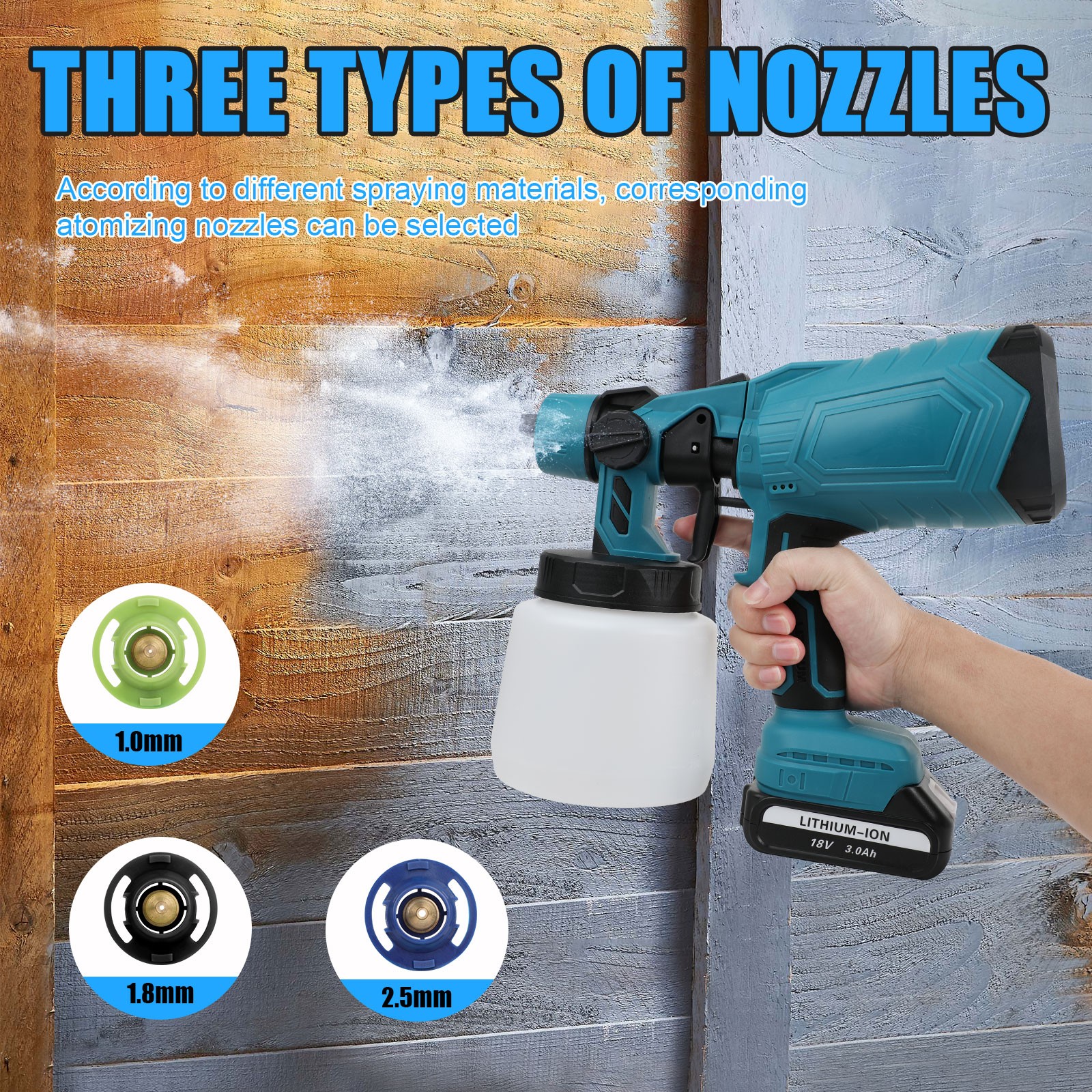 High Pressure Cordless Paint Sprayer With 2 Battery Electric Spray Gun 36000RPM