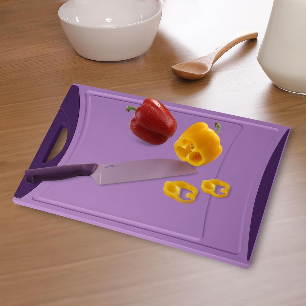 Volta CLEAN CHOP Cutting Board - Purple, Durable Plastic, Knife-Scratch Resis...