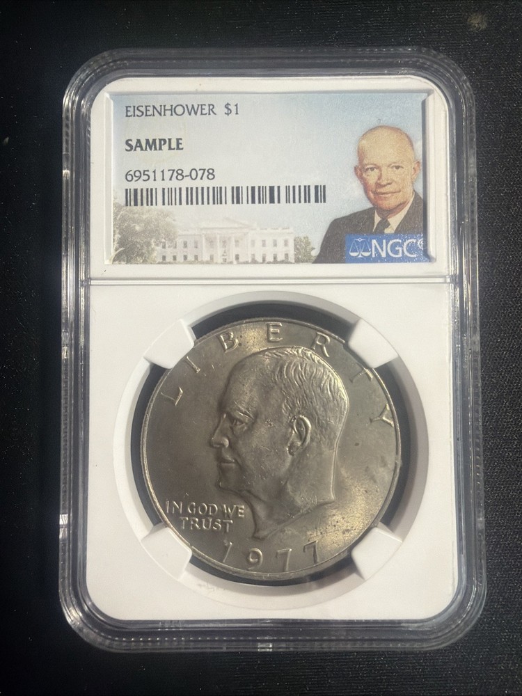 1977 Eisenhower $1 NGC Sample slab