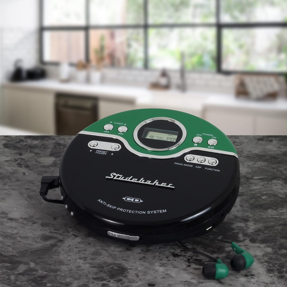 Retro Portable CD Player | CD-R/RW MP3 Playback | Programmable