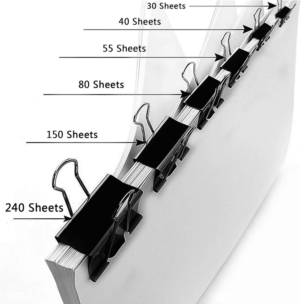 110 PCS Binder Clips Assorted Sizes, X Large, Large, Medium, Small, Mini and Mic