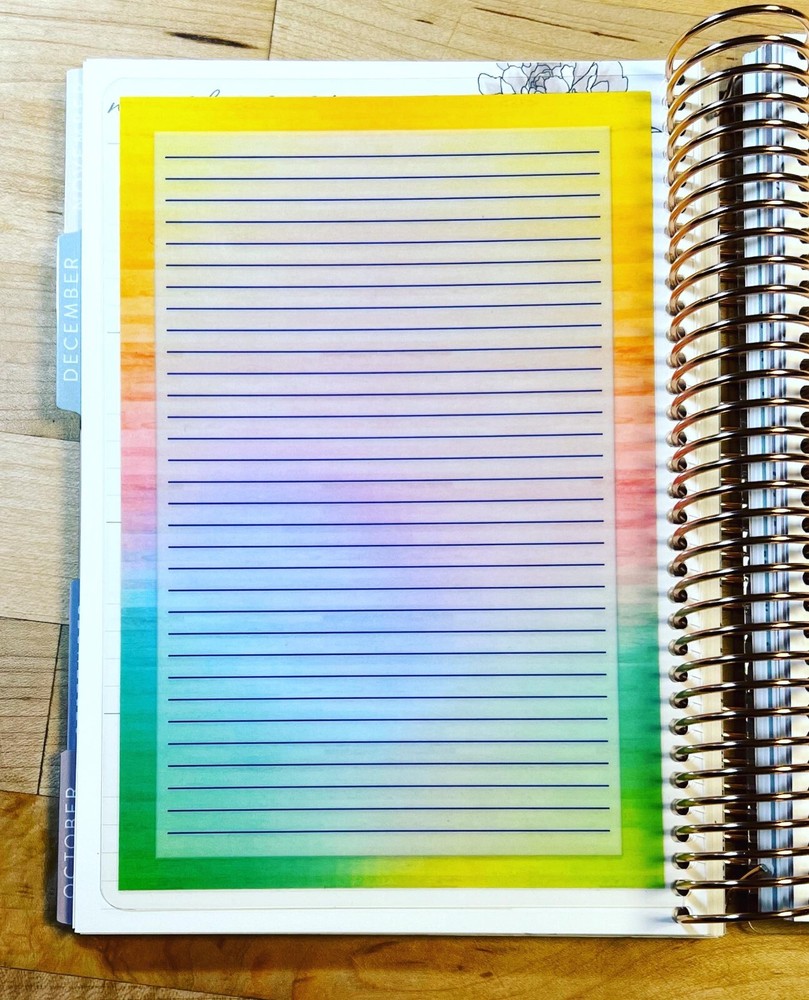 Lined Notes Lists Dashboard Insert 4 use with ErinCondren A5 Coil Spiral
