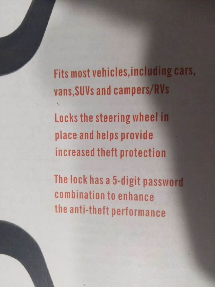 Steering wheel lock combination lock five digit combination lock / ANTI LOCK 🔐