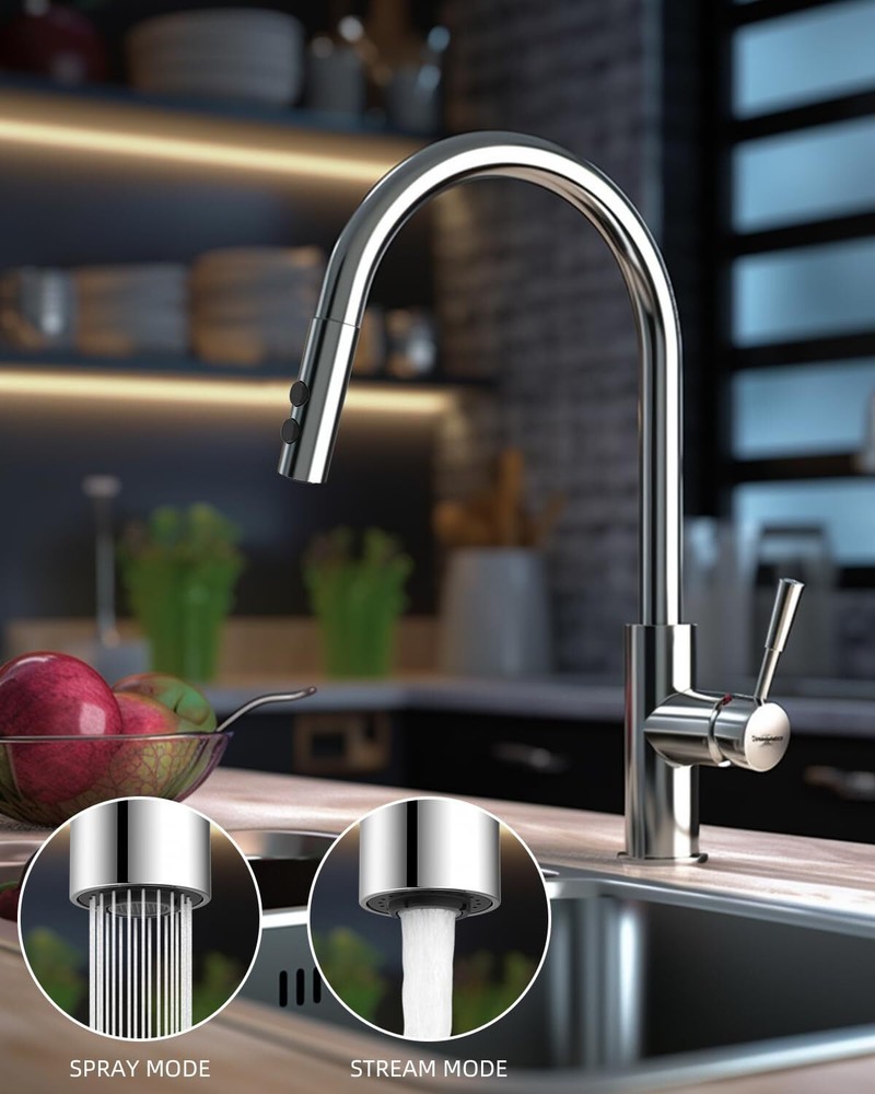 Pull Down Kitchen Faucet Head Replacement, 2 Function Pull Out Sink Spray Head