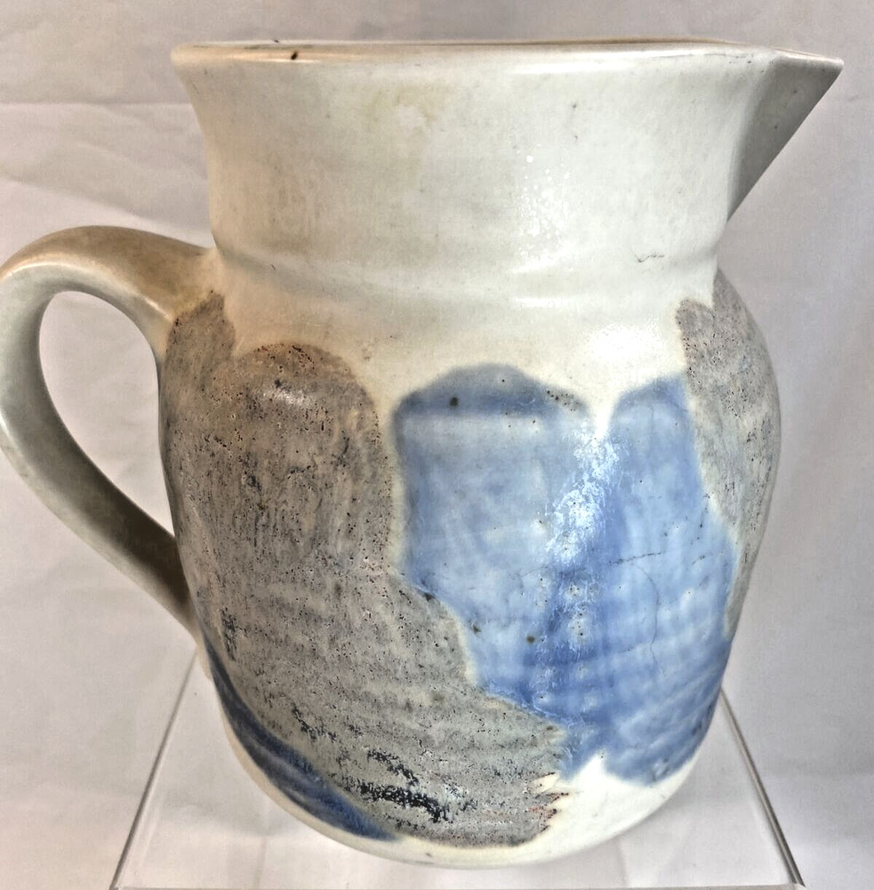 Lovely Ceramic Pottery Pitcher 32oz Marked KS