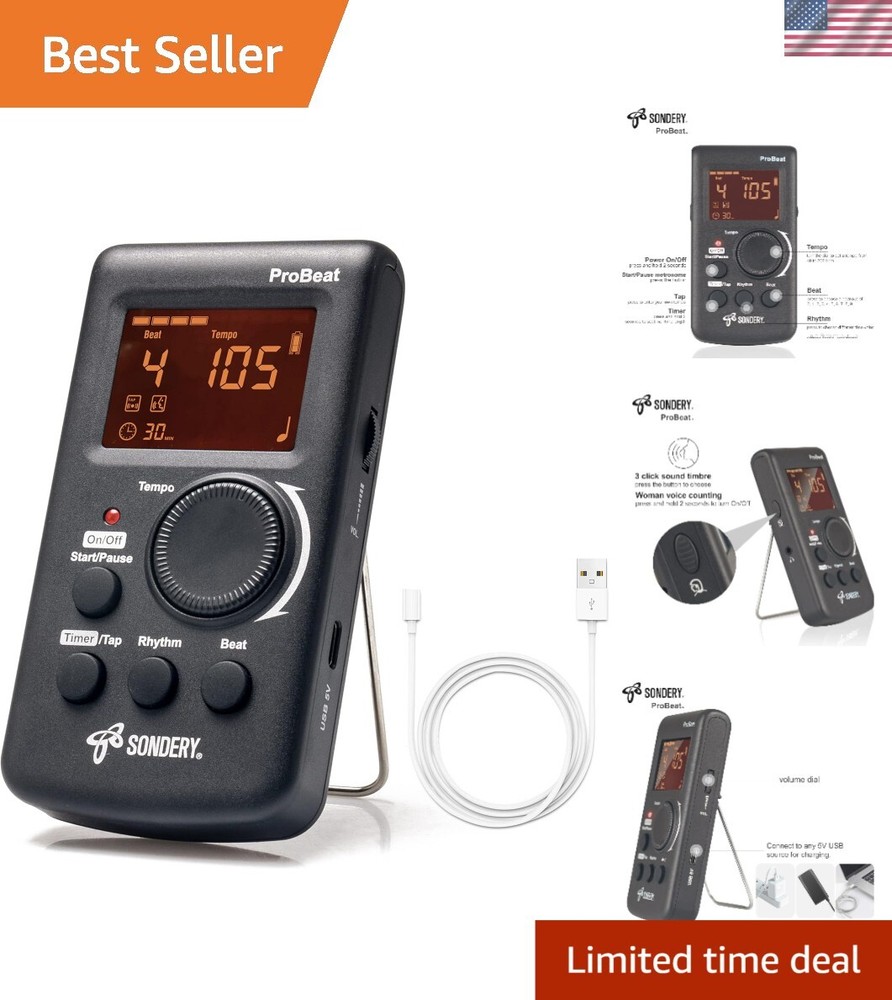 Versatile Digital Metronome with Pocket Size, Timer, and 3 Sound Options