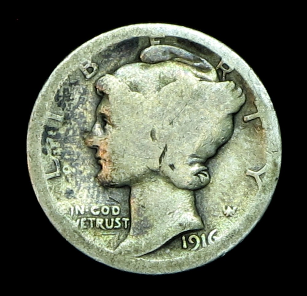 1916 Mercury Silver Dime (T112)