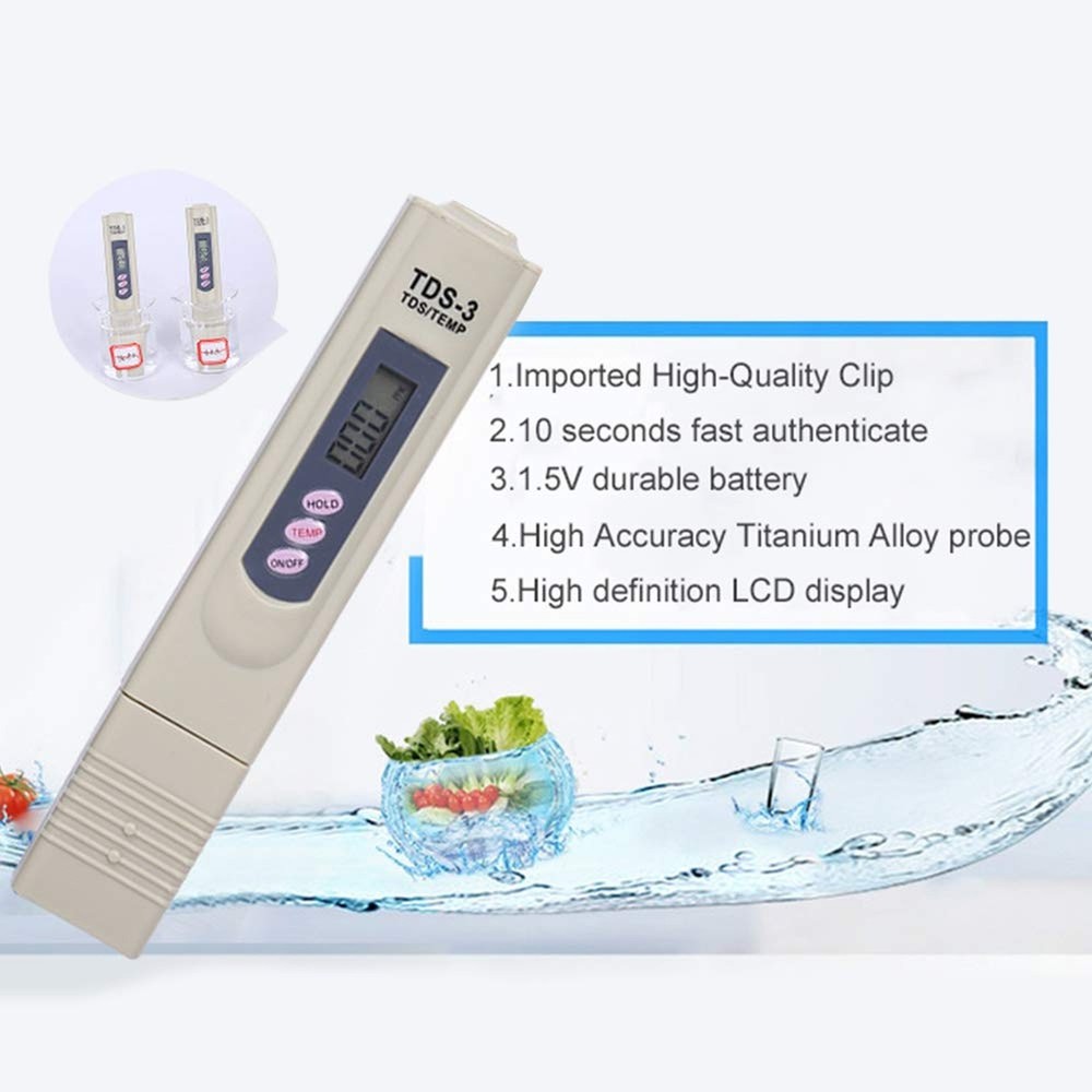 TDS Water Quality Tester Digital PPM Meter - Quick Accurate Testing for Drink...