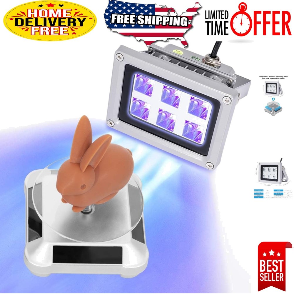 3D Printer UV Resin Curing Light with 360° Solar Turntable - Quick & Efficient