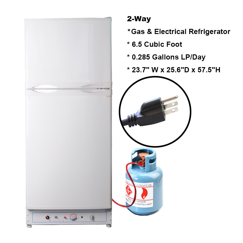 Propane Refrigerator Top Upright Freezer Fridge Compact Camper Van Home AC