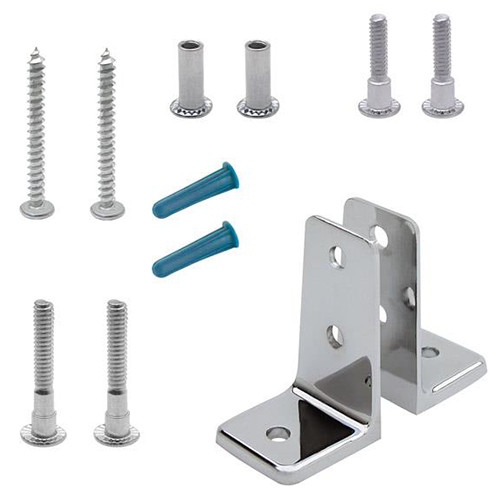 Jacknob 15530 Bathroom Partition Toilet Angle Bracket Kit, Chrome Plated, 1 pair