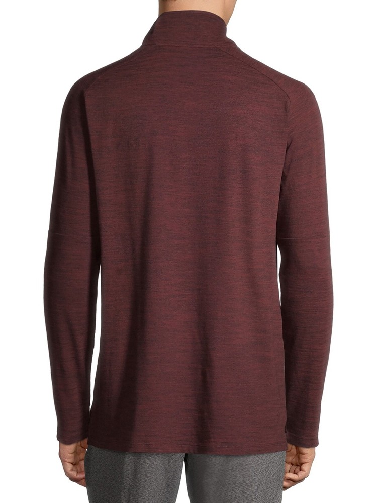 Athletic Works Men's Active Quarter-Zip Pullover, Red Heather, Small (34-36)