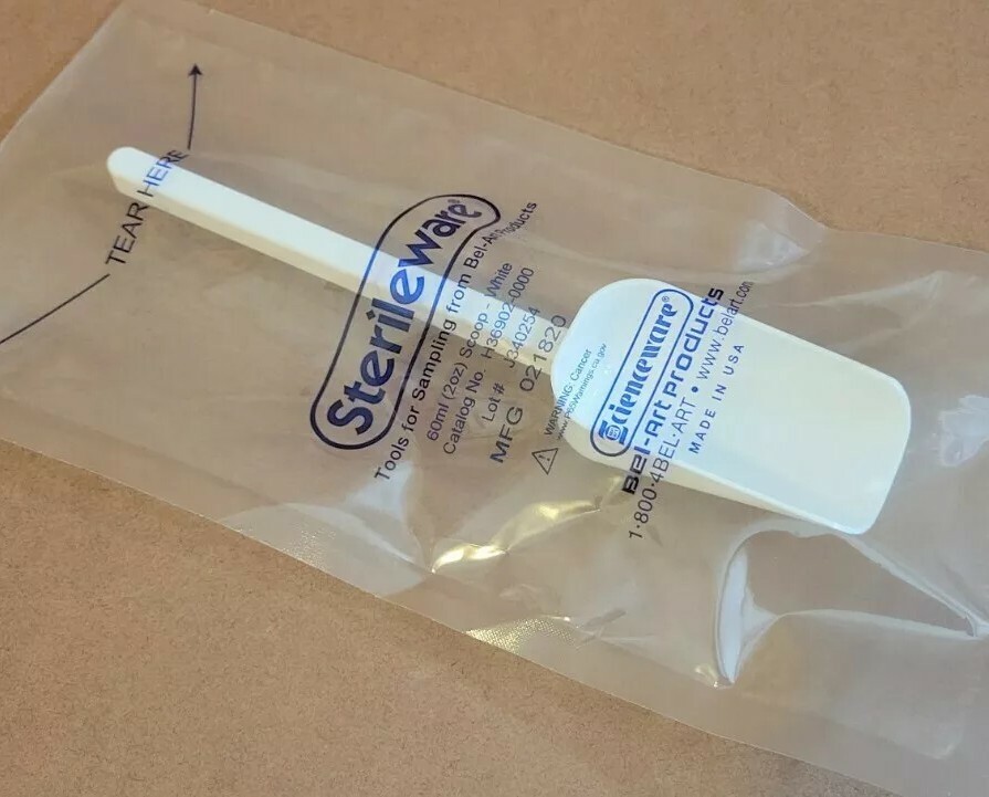 STERILEWARE Sampling Scoop Individually Wrapped White 2 oz (60ml) (1 QTY)