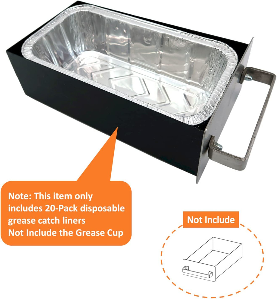 Grease Tray Liners/Drip Pans - 20-Pack - Replacement for Member's Mark Griddles