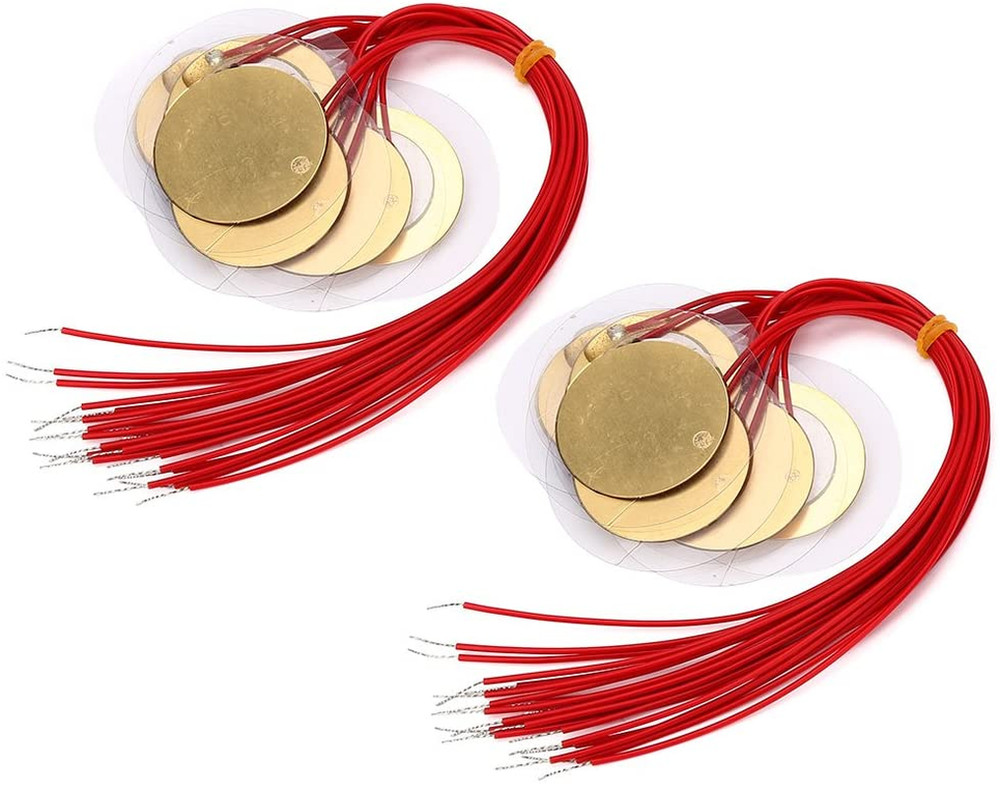 20PCS 35mm Prewired Piezo Elements Buzzer Sounder Sensor Trigger Drum Disc NEW