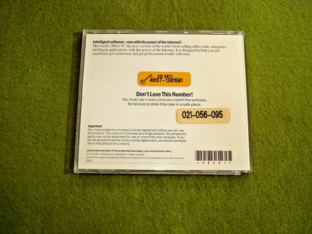 Microsoft Office '97 Standard Edition CD-ROM with Key