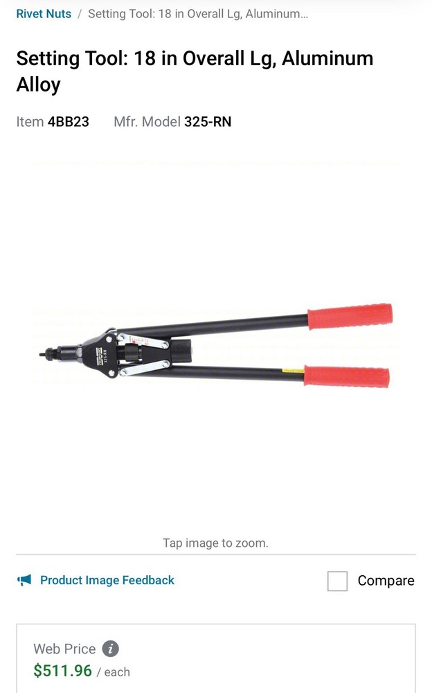 Marson Setting Tool 18in rivet 325-RN