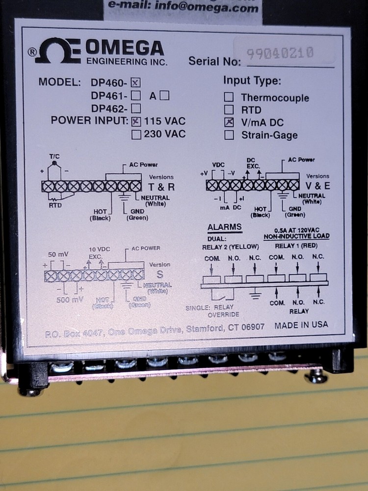 Omega DP460-V Voltage & Current Meter