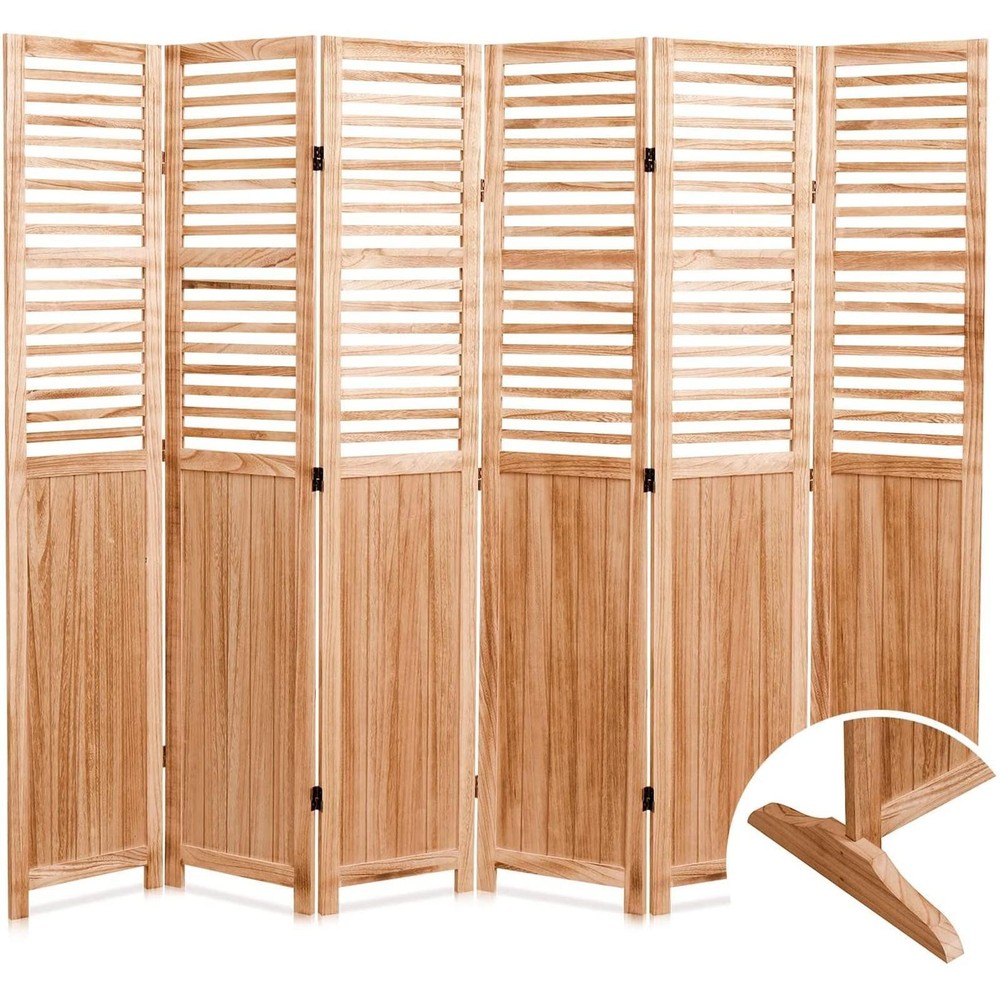 Large Solid Wood Room Divider Folding Privacy Screen Partition Wall for Bedroom