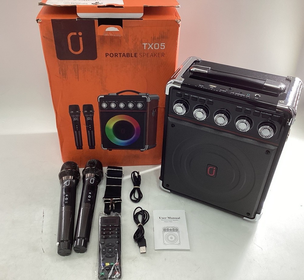 Portable Karaoke Machine With 2 Microphones Bluetooth.