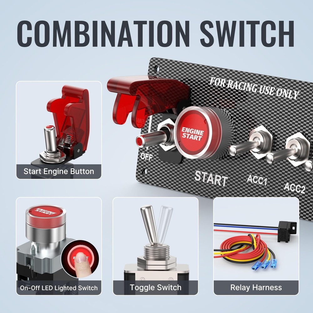 RVBOATPAT 5 in 1 Ignition Switch Panel Boat 5 1