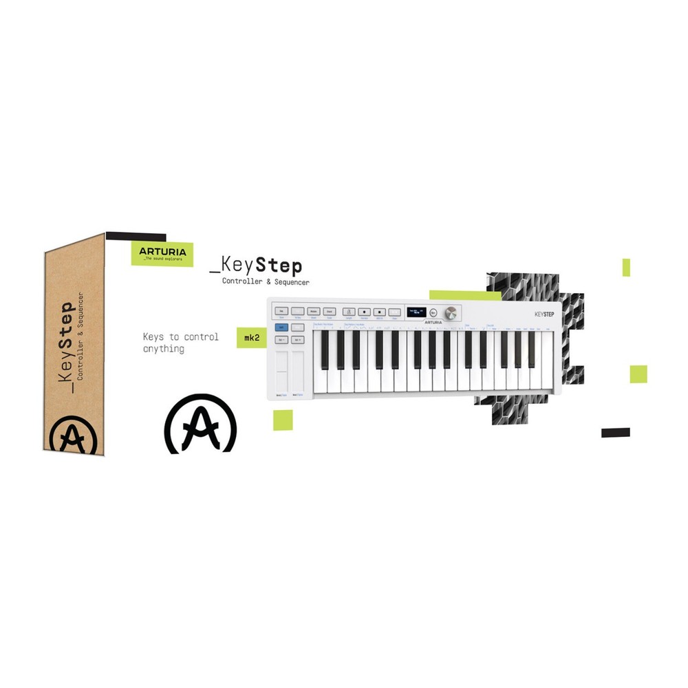 Arturia Keystep mk2 32-Key MIDI Controller Keyboard with Sequencer (White)