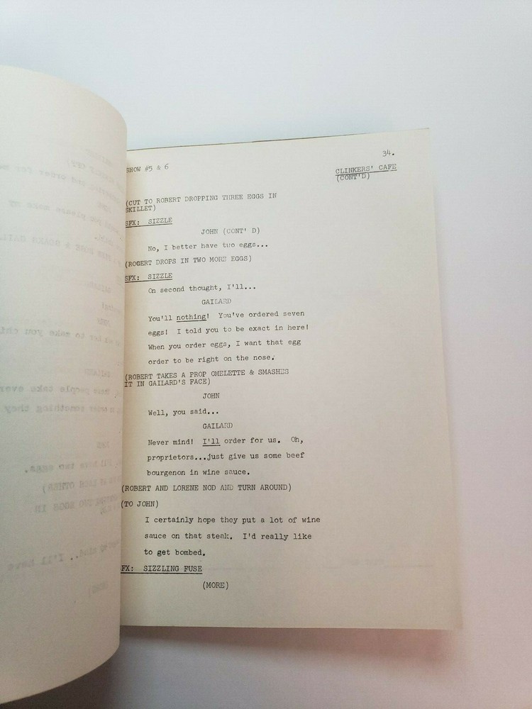 SHIELDS & YARNELL SHOW / Steve Binder 1978 First Draft TV Script, Robert Shields