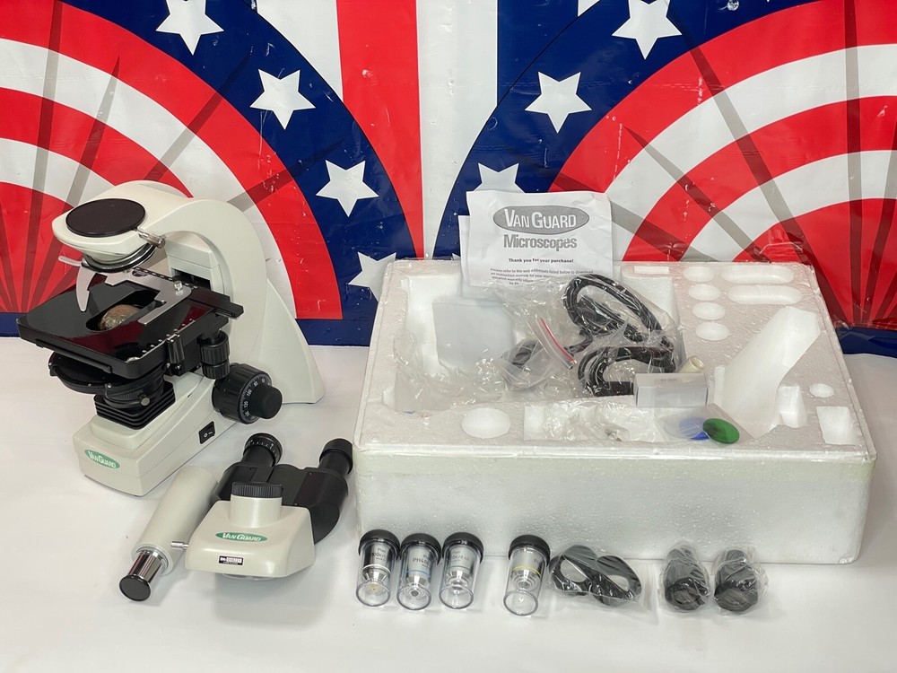 VanGuard 1333PHi 1300 Series Compound Trinocular Microscope Plan Achromatic READ