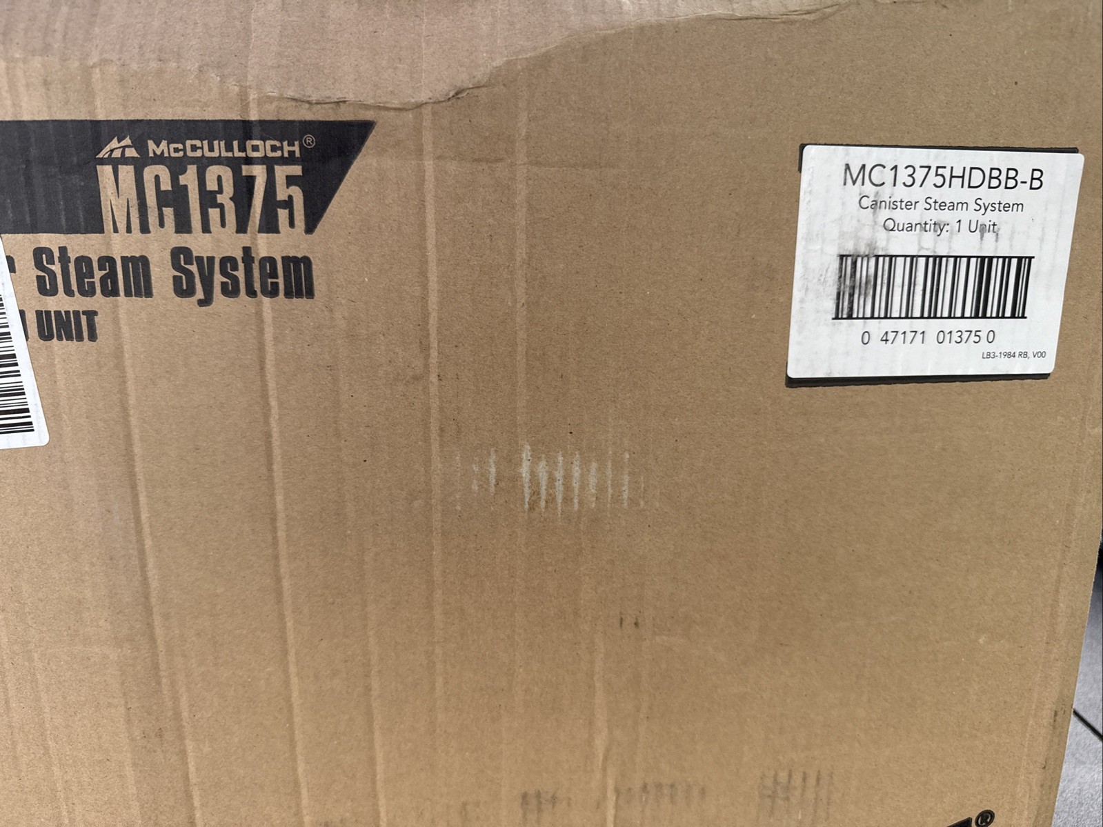 mcculloch steam cleaner 1375