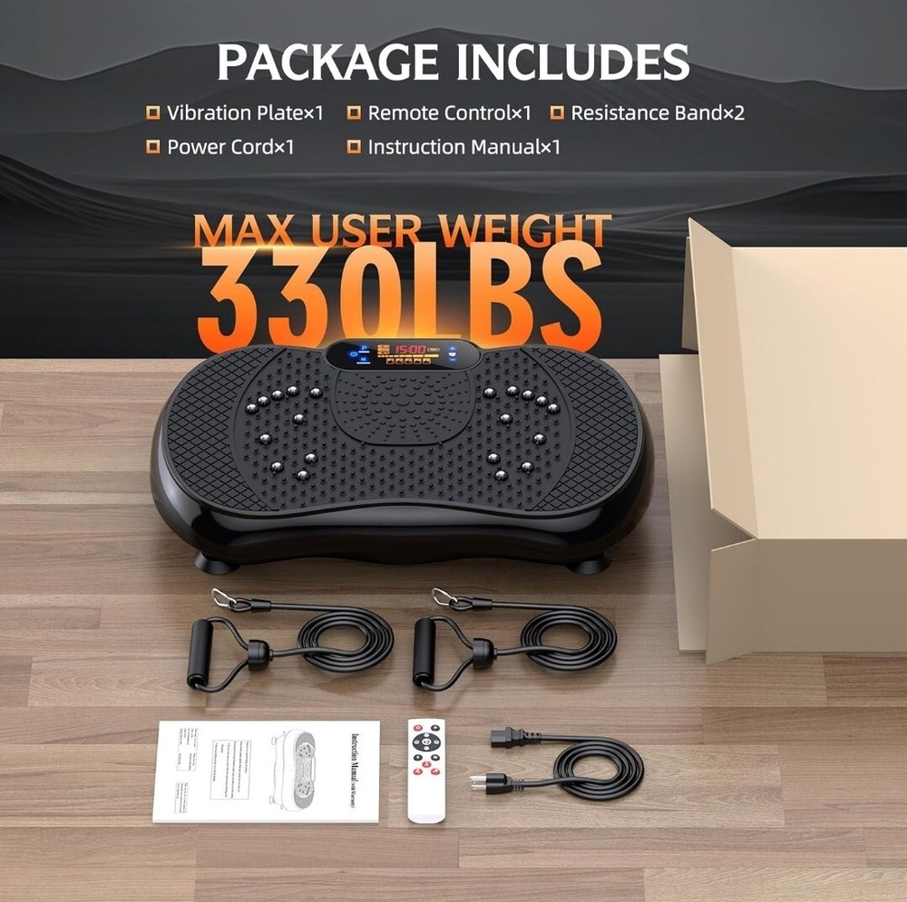 Vibration Platform Lymphatic Drainage Machine for Weight Loss Workout Black
