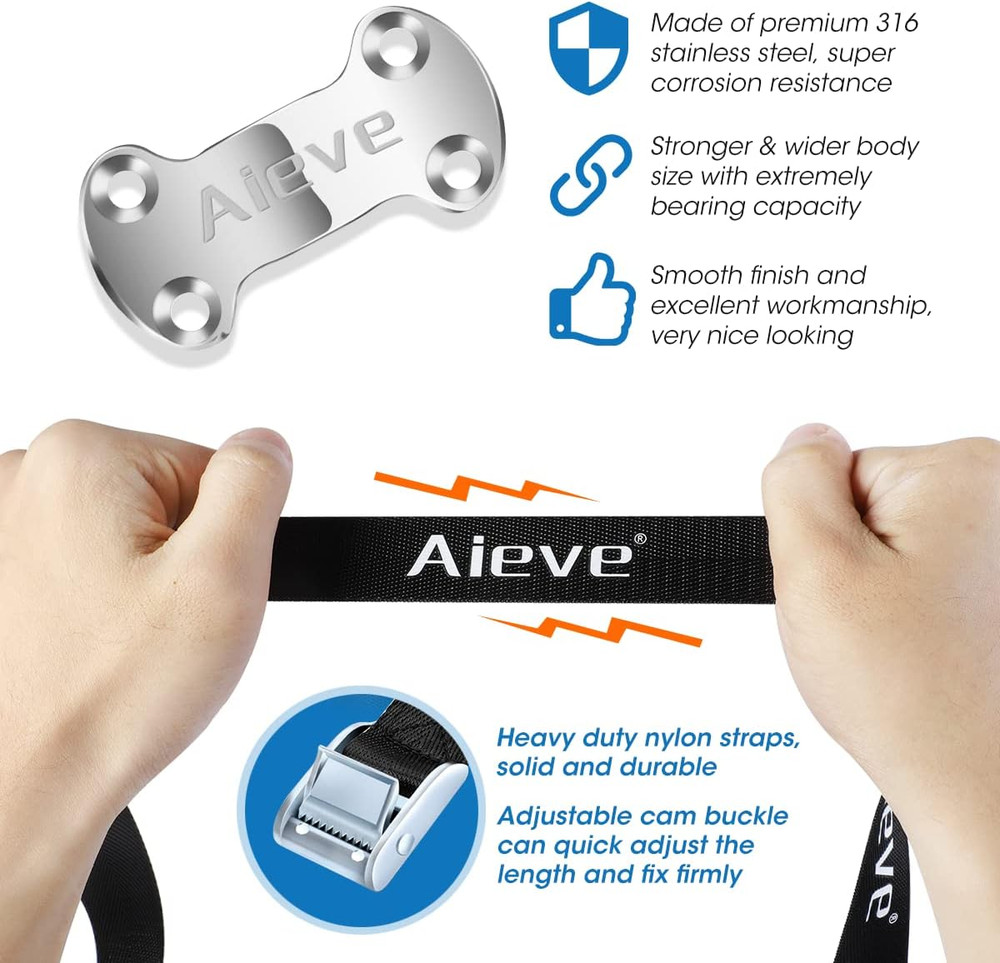 Aieve Cooler Tie down Straps Kit - Ice Chest Lock Bracket - Cooler Accessories S