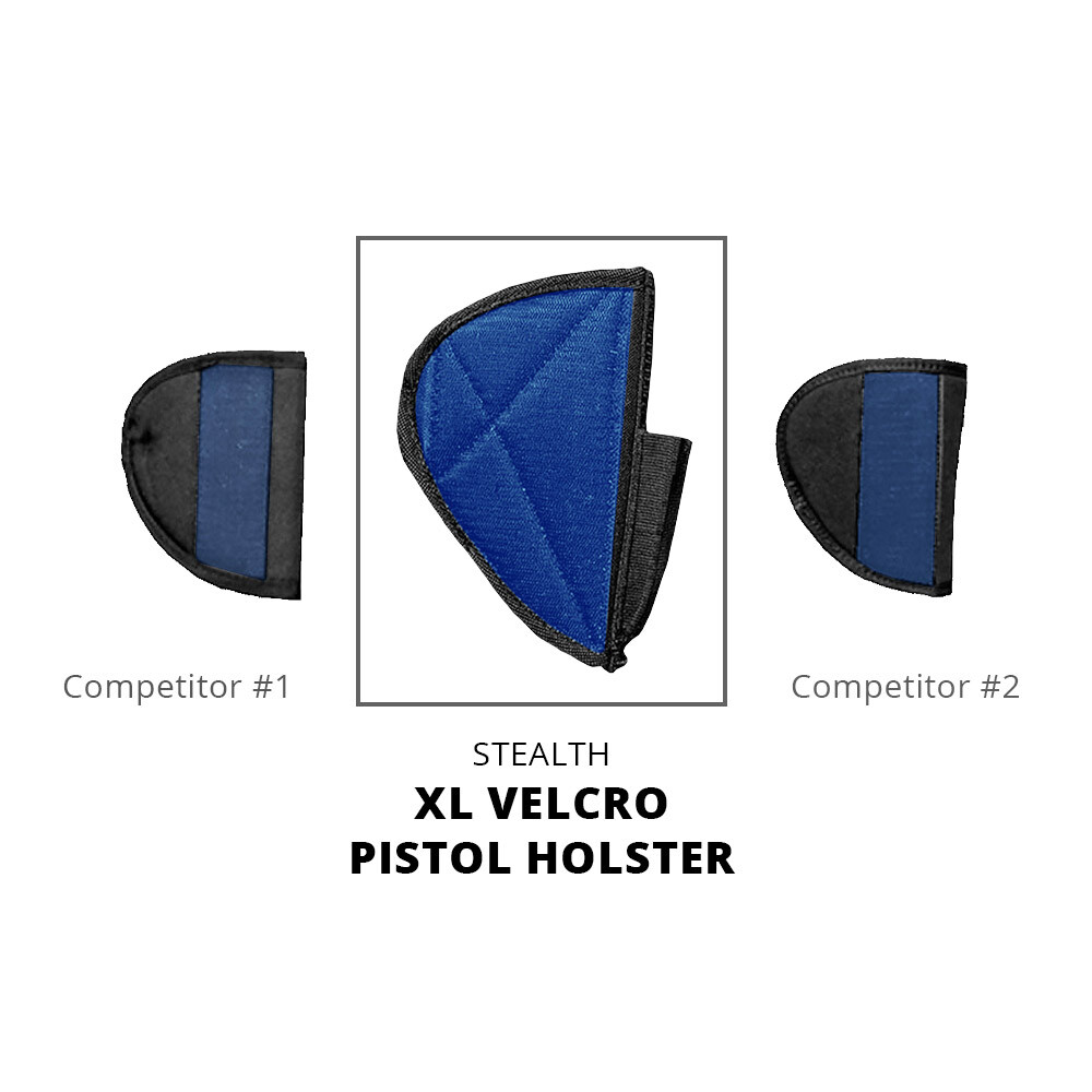 Stealth Gun Safe Pistol Holster XL Hook & Loop Handgun Storage Solution