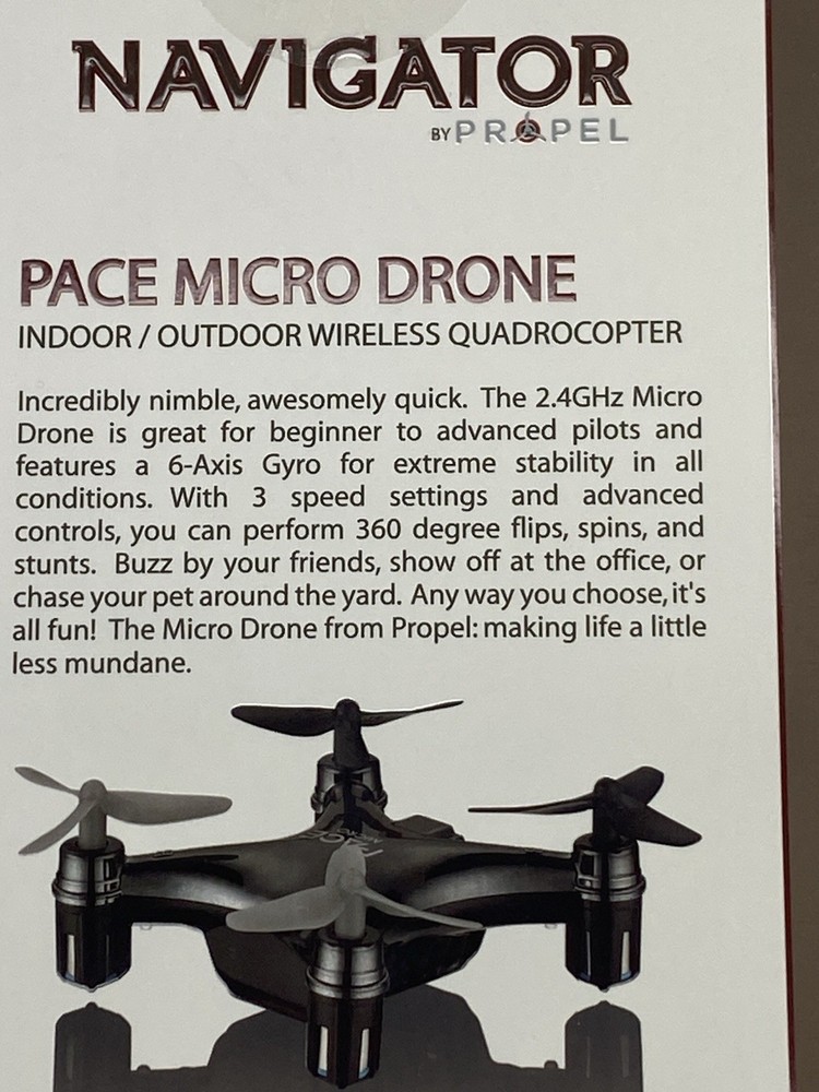 Micro Drone Propel Navigator Pace Wireless Quadcopter Beginner Stunt Drone Black