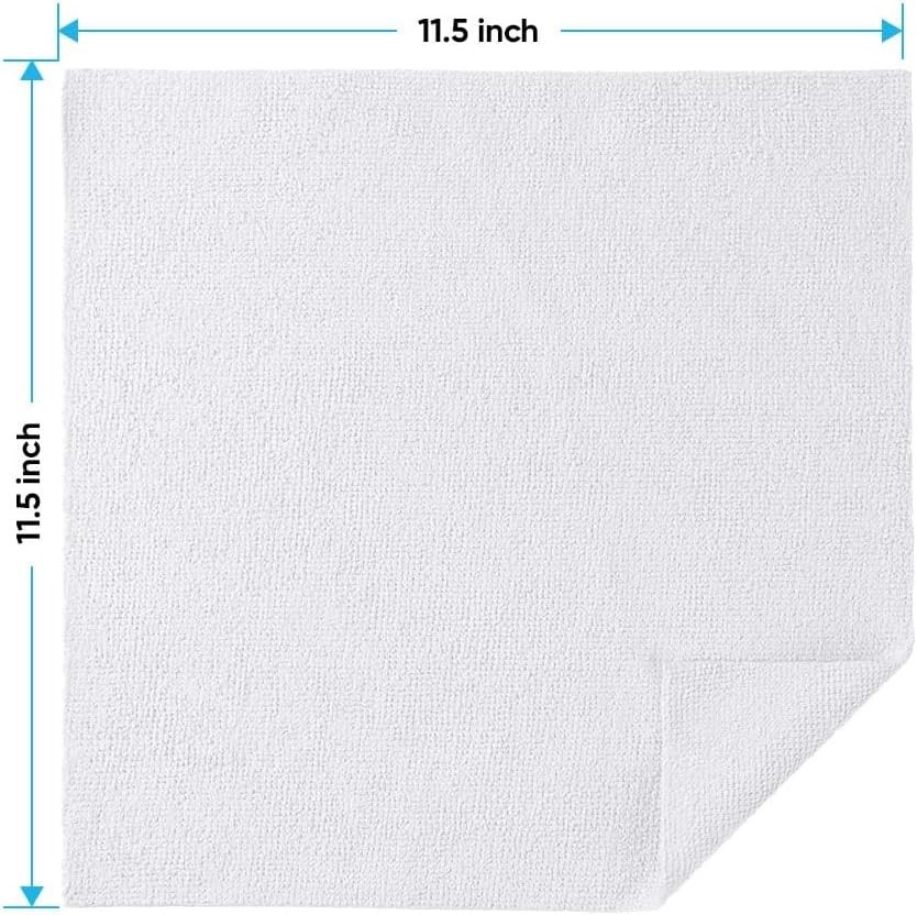 White Microfiber Towels, 10 Pack - Versatile Cleaning Rags for All Needs