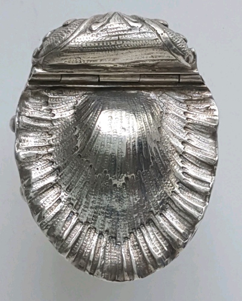 Antique Continental Silver Sea Shell Roccoco Relief