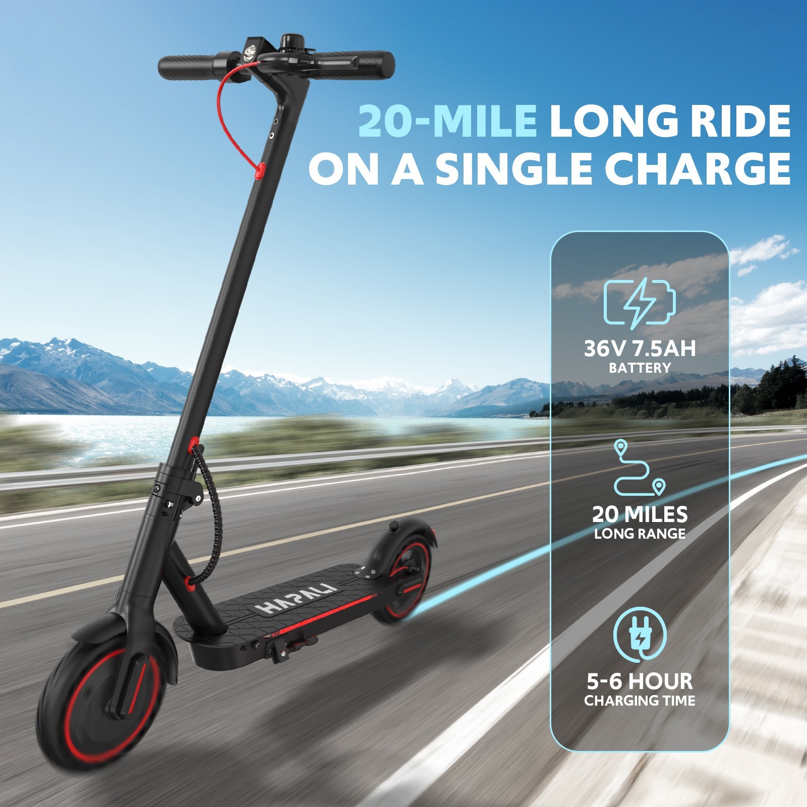 Electric Scooter Adults, Up to 21 MPH, Folding E-Scooter Built-in Side Lights