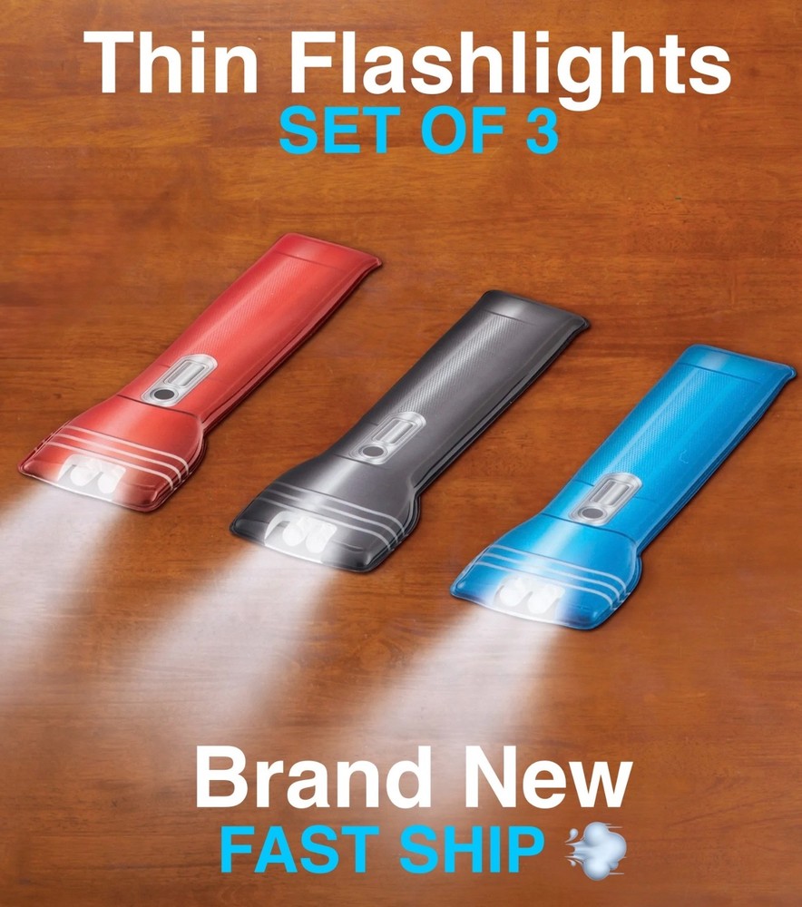 3 New THIN FLAT FLASHLIGHT USPSGA