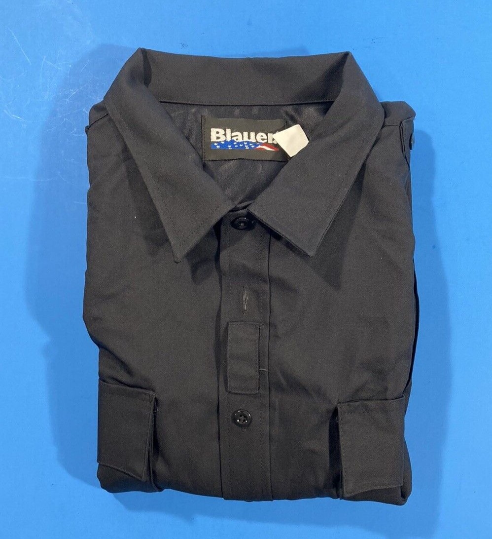 NEW BLAUER MENS 8916 SHORT SLEEVE RAYON SUPERSHIRT ZIP SHIRT DARK NAVY LG TALL