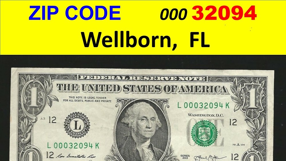 ZIP code == 32094 == Wellborn , FL == cool note == L00032094K