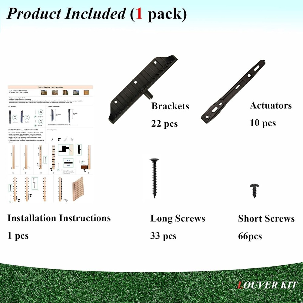 Louver Bracket Kit, Deck Sunblind System, Shutters Hardware System for Window...