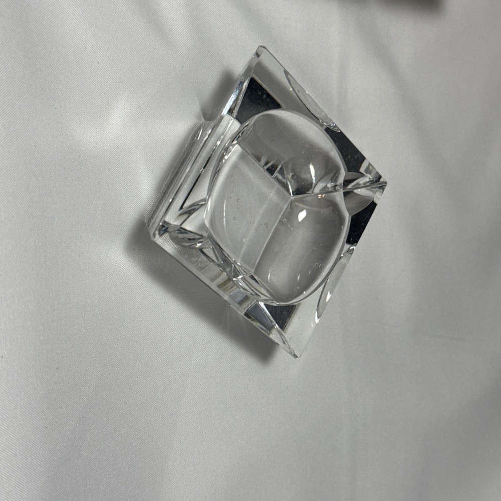 3- SQUARE CLEAR ASHTRAYS MCM 1 LARGE 2 SMALL