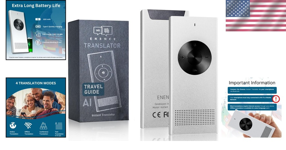 Instant Translator Device, 60+ Languages Supported, Portable