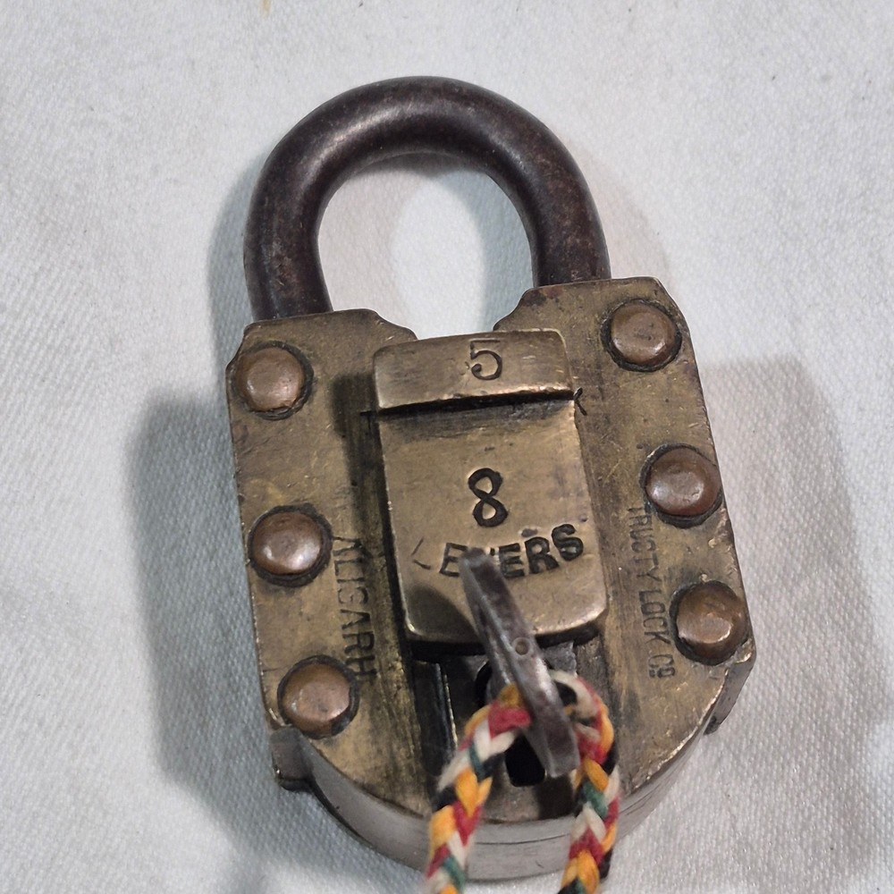 BRASS PADLOCK By TRUSTY LOCK 8 LEVERS