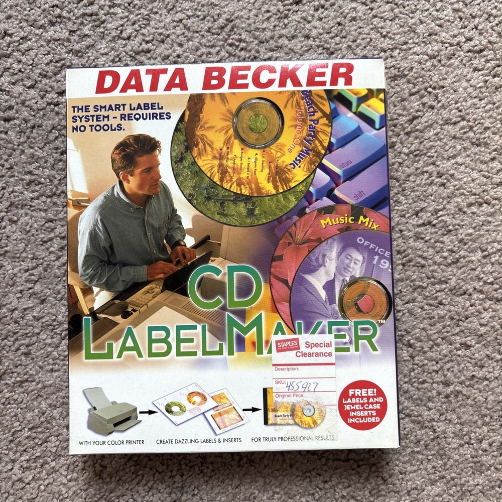 DATA BECKER CD LABEL MAKER BRAND NEW SEALED WINDOWS 95/98