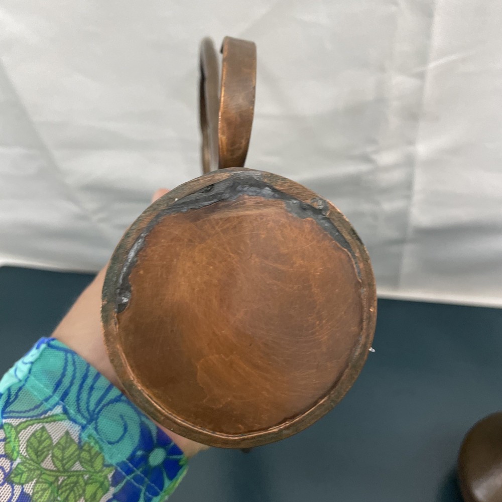 2 vintage, hand-hammered copper pitcher Primitive Rustic Decor