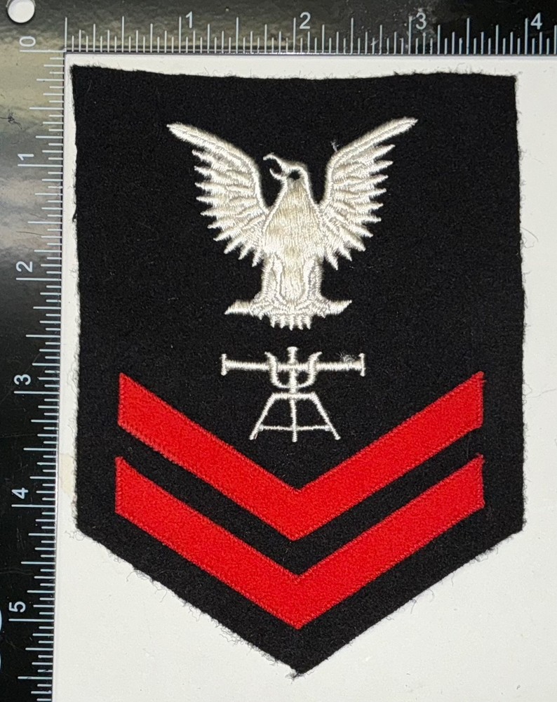 WWII USN US Navy Fire Control Technician Petty Officer 2nd Class Rate WOOL Patch