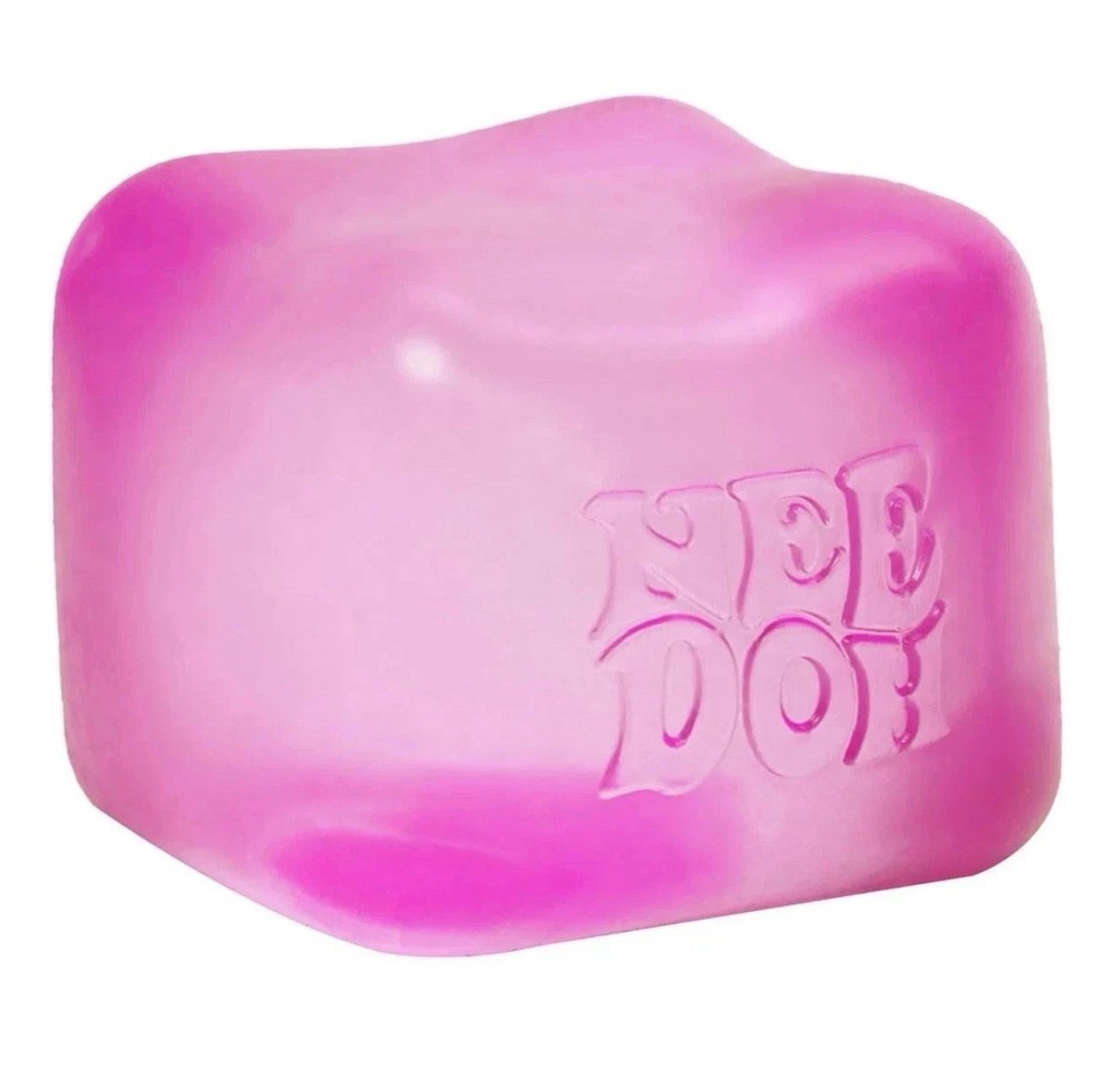 Nee Doh Nice Cubes Ice Cube Toy Fidget Super Solid Squish Pink**