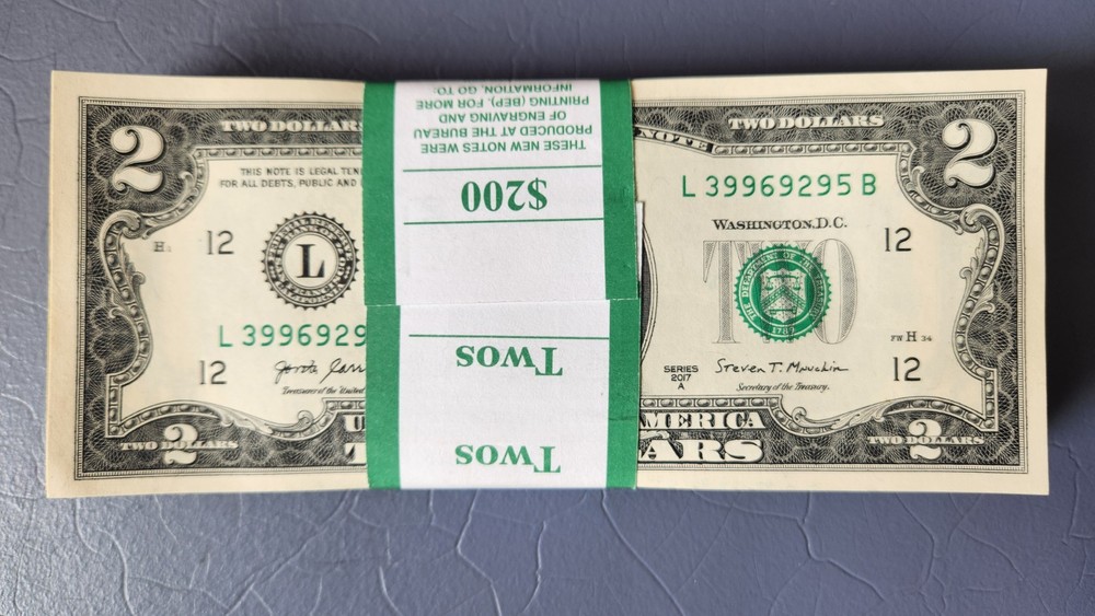 9x NEW | Uncirculated, Crisp, Two Dollar Bills |$2| Consecutive/Sequential 2017A